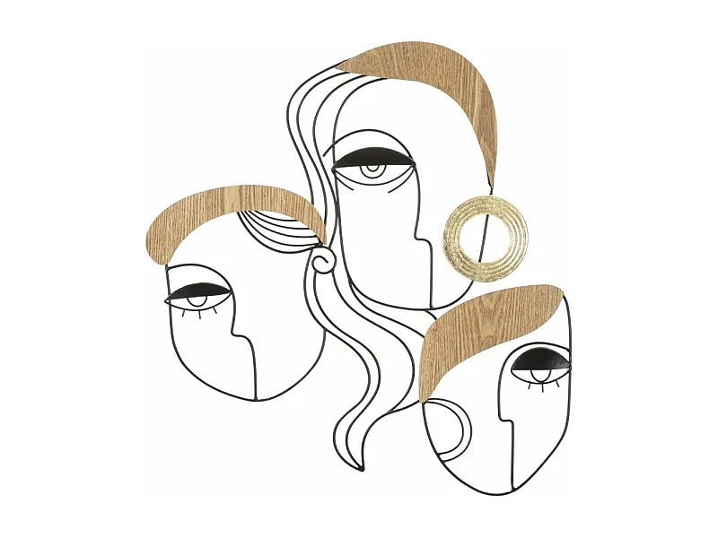 Décoration Murale en Métal "Picassy" 55cm Noir