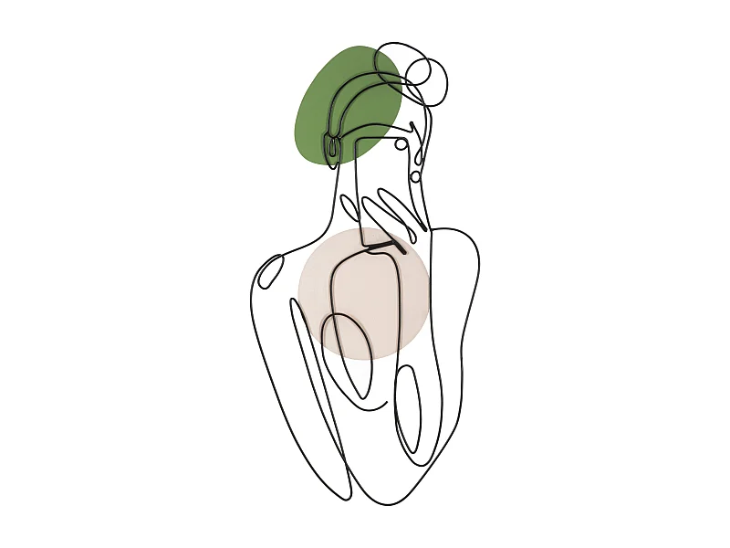 Pannello decorativo 3D in metallo multicolore ragazza cm 40x1,3x80