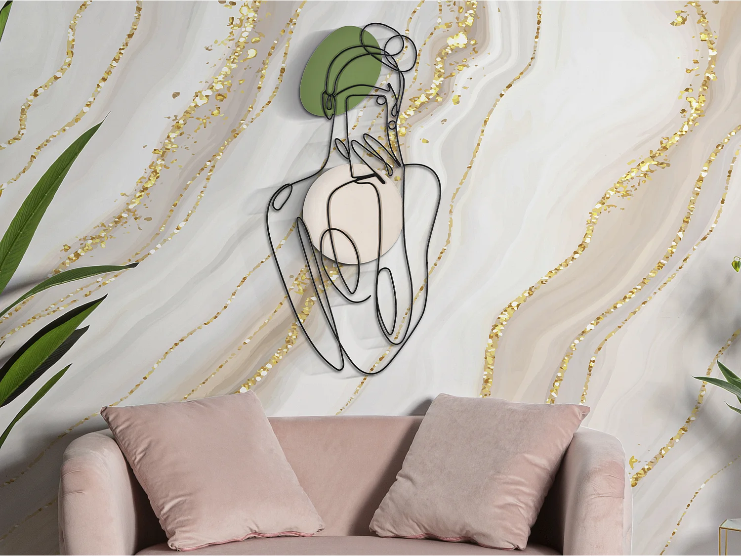 Décoration Murale en Métal "Lady Color" 80cm Multicolore