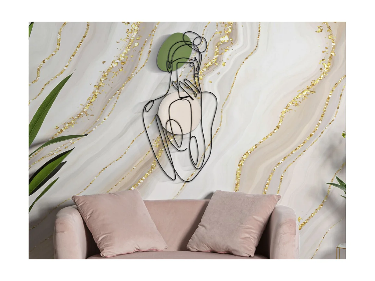 Décoration Murale en Métal "Lady Color" 80cm Multicolore