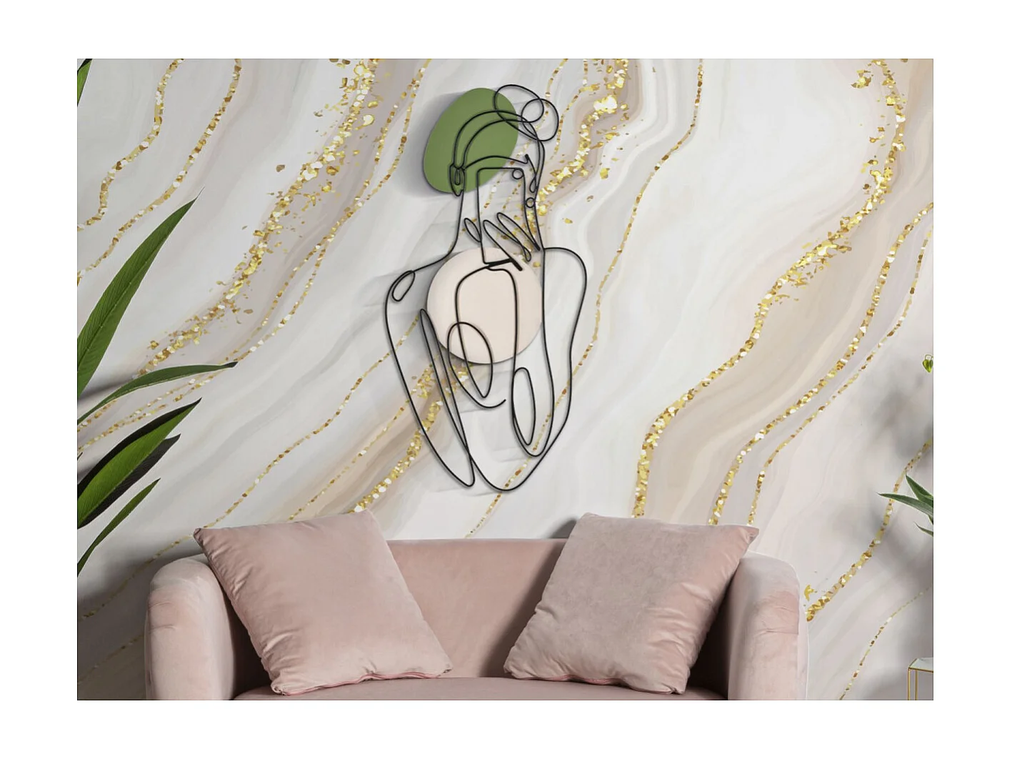 Décoration Murale en Métal "Lady Color" 80cm Multicolore