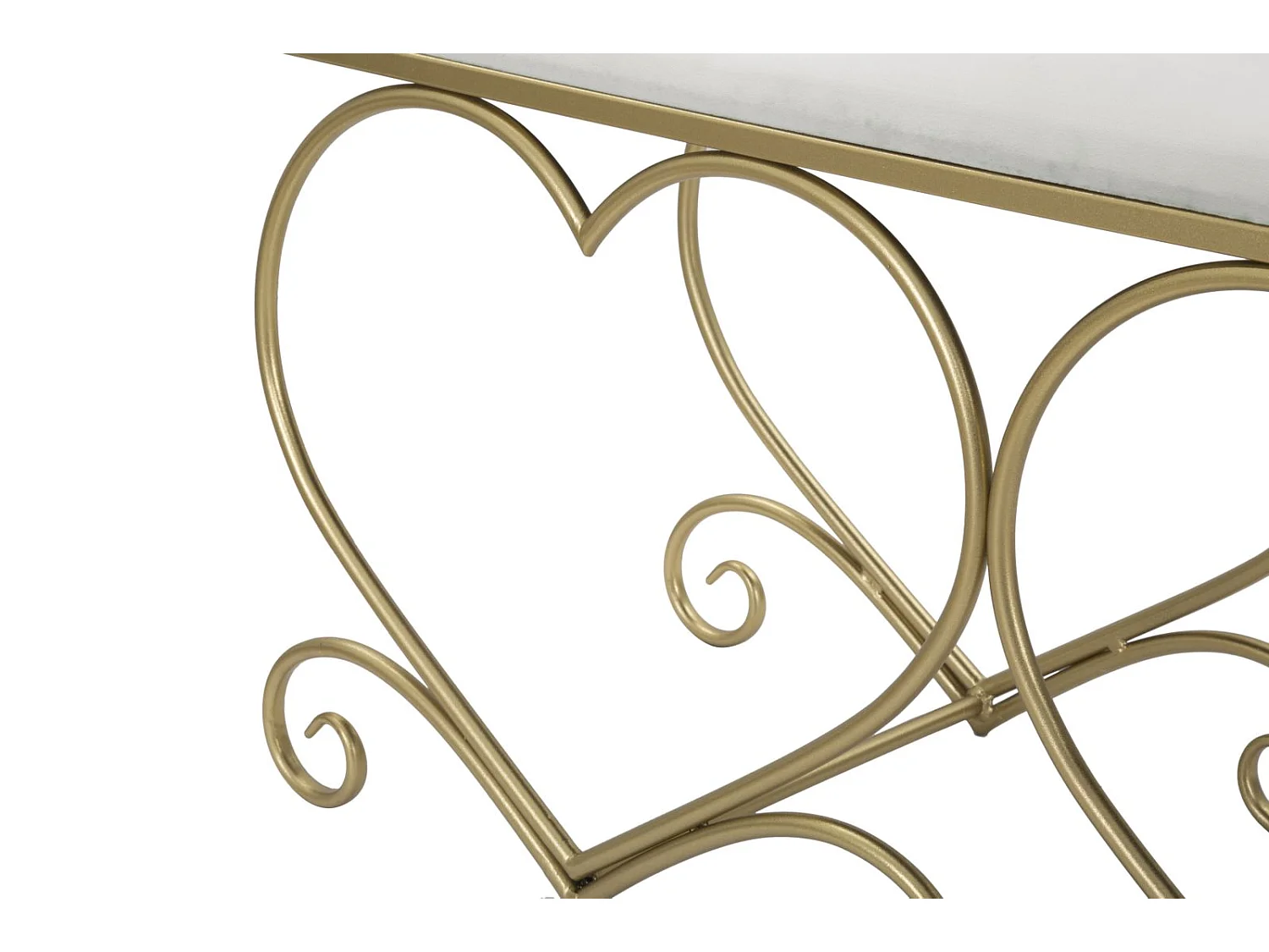 Banc Design "Heart" 105cm Crème & Or