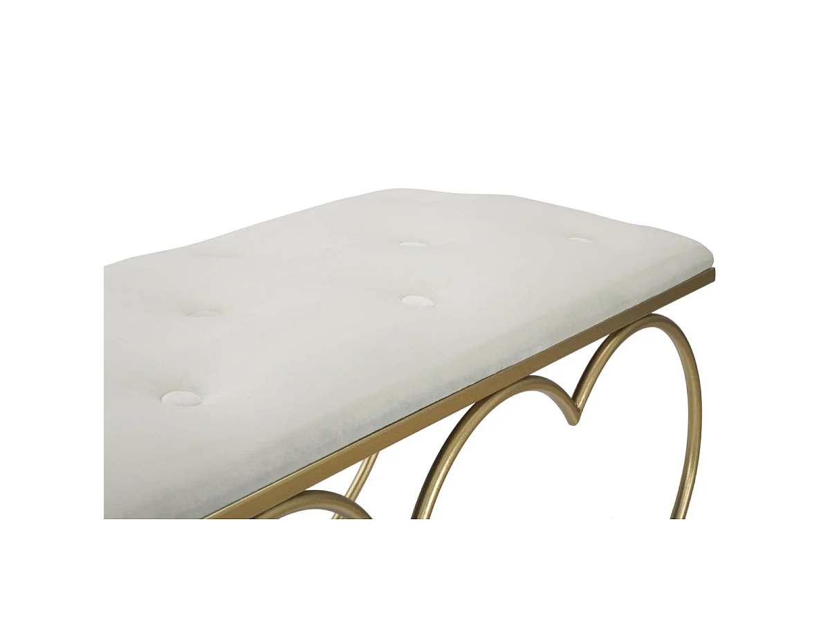 Banc Design "Heart" 105cm Crème & Or