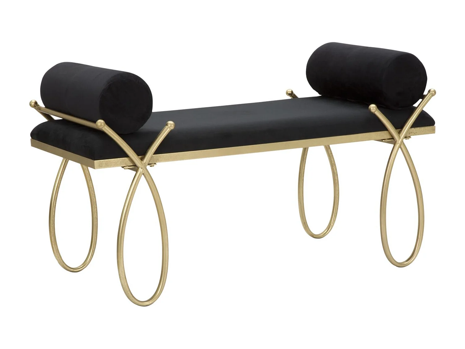 Banquette Design en Velours "Ruban" 112cm Noir