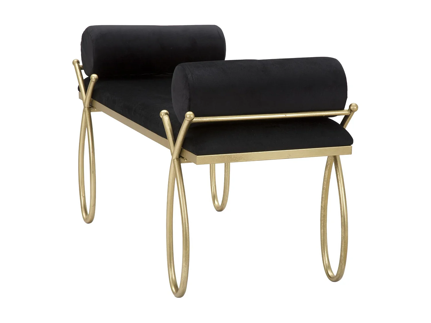 Banquette Design en Velours "Ruban" 112cm Noir