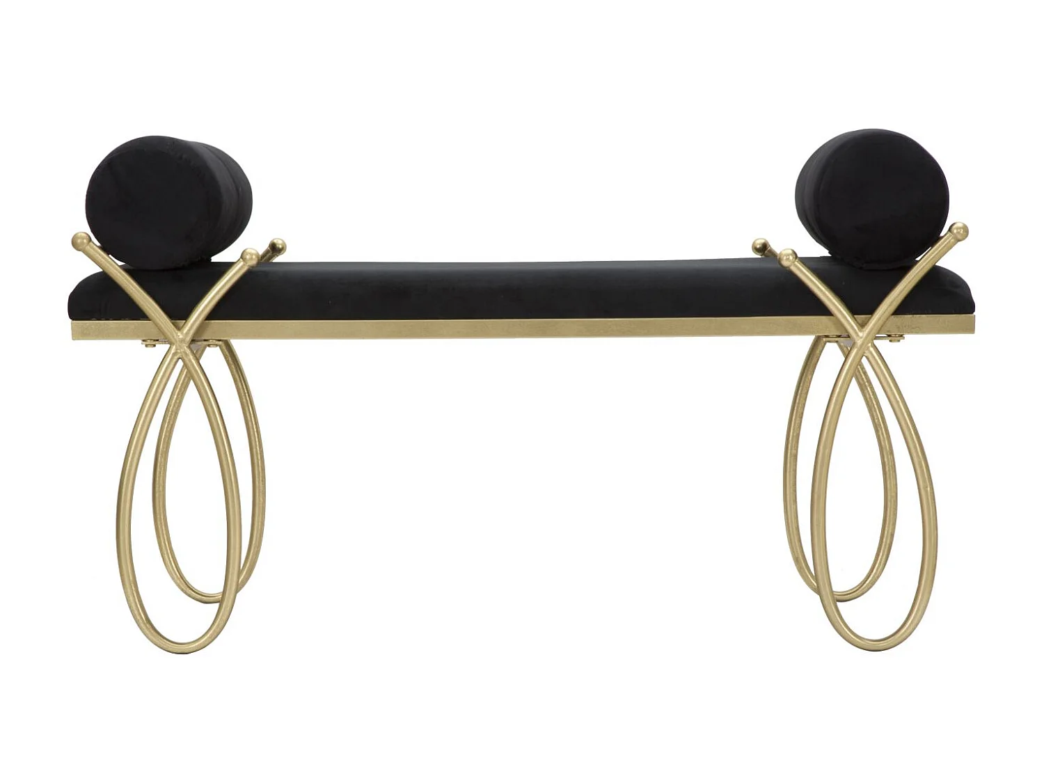 Banquette Design en Velours "Ruban" 112cm Noir