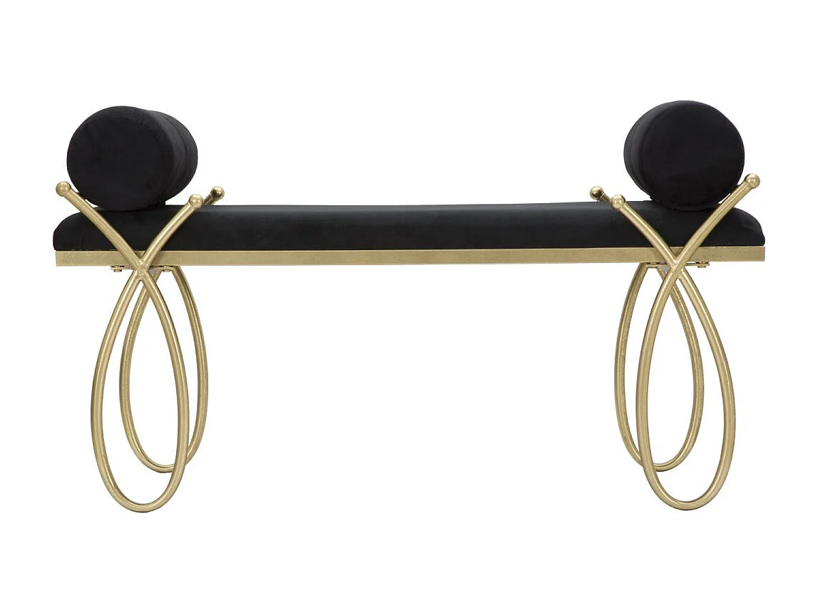 Banquette Design en Velours "Ruban" 112cm Noir