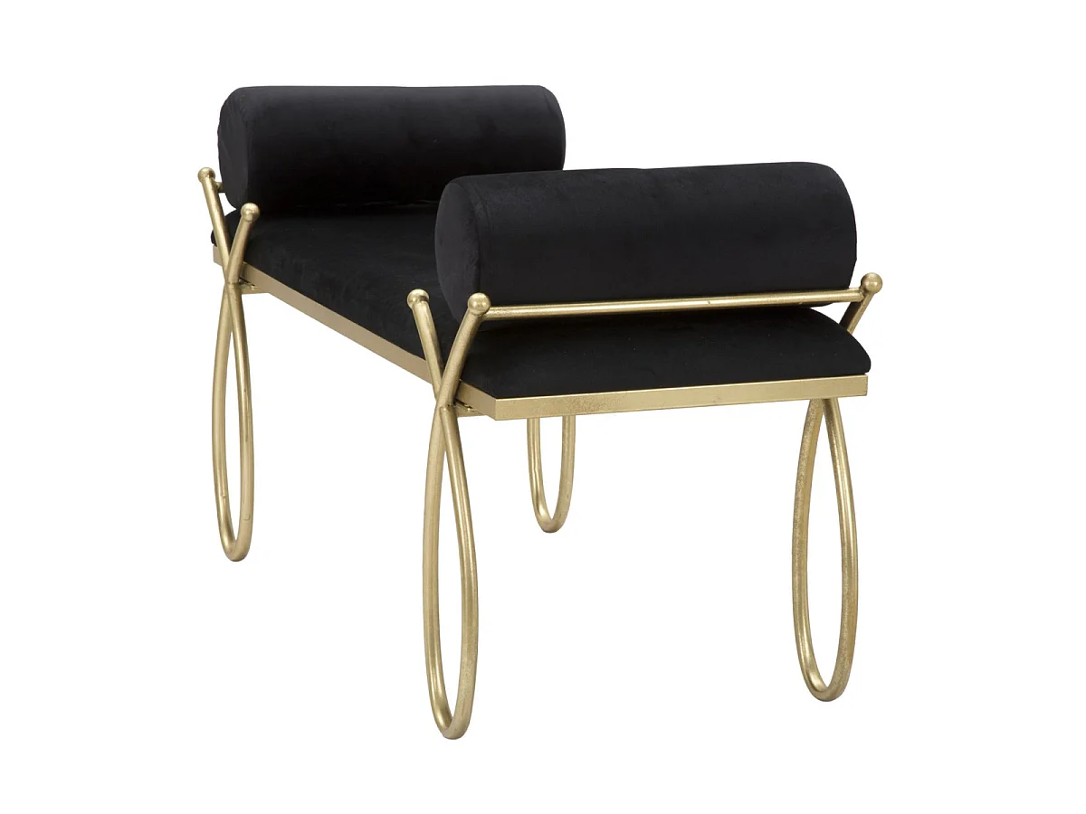 Banquette Design en Velours "Ruban" 112cm Noir