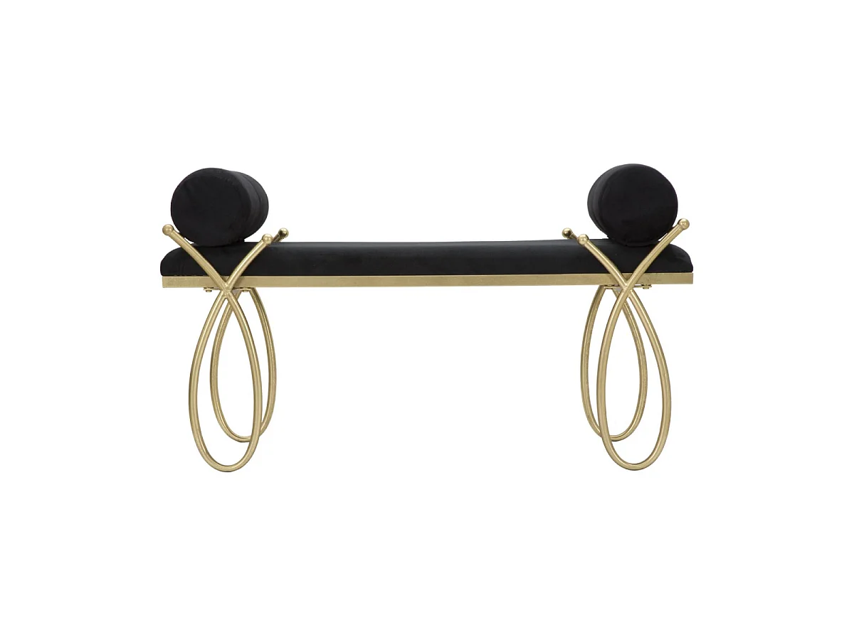 Banquette Design en Velours "Ruban" 112cm Noir