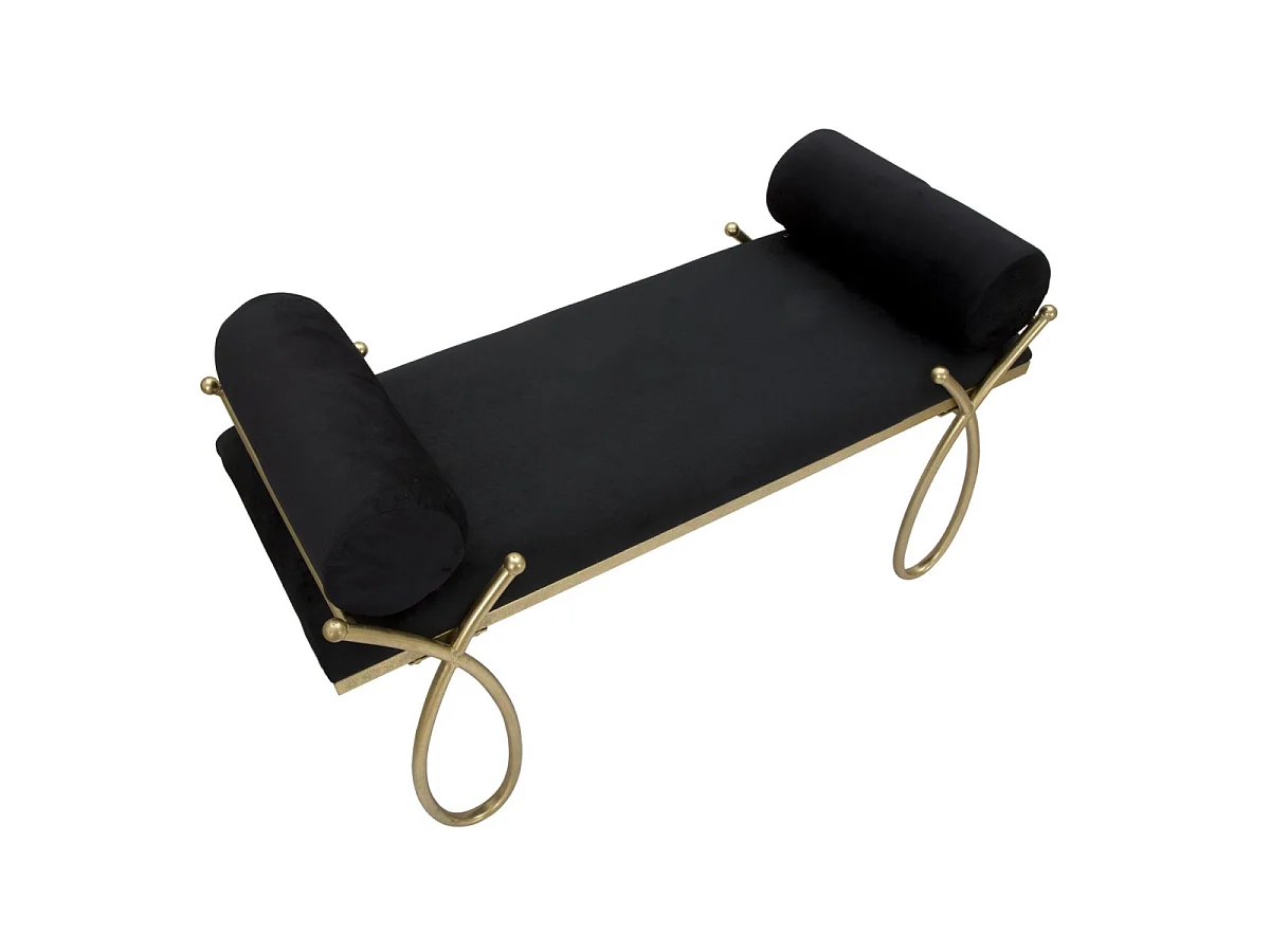 Banquette Design en Velours "Ruban" 112cm Noir