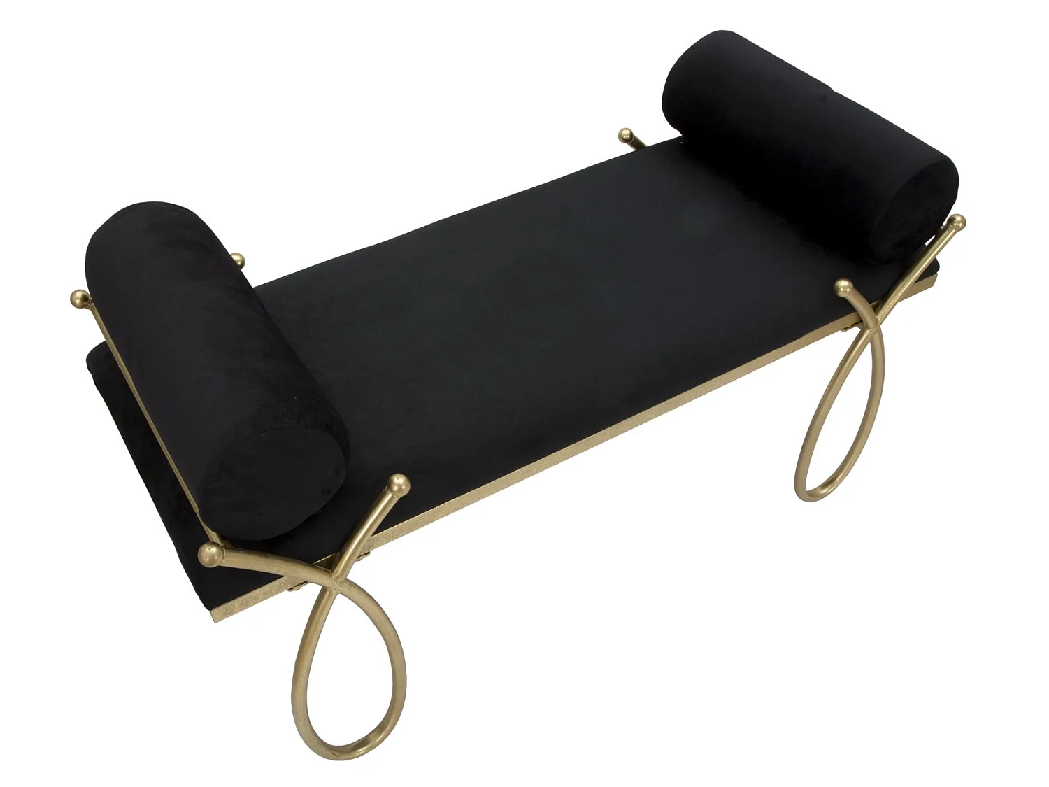 Banquette Design en Velours "Ruban" 112cm Noir