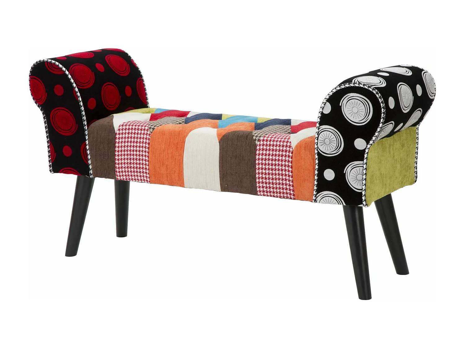 Banquette Design Patchwork "Impérial" 102cm Multicolore