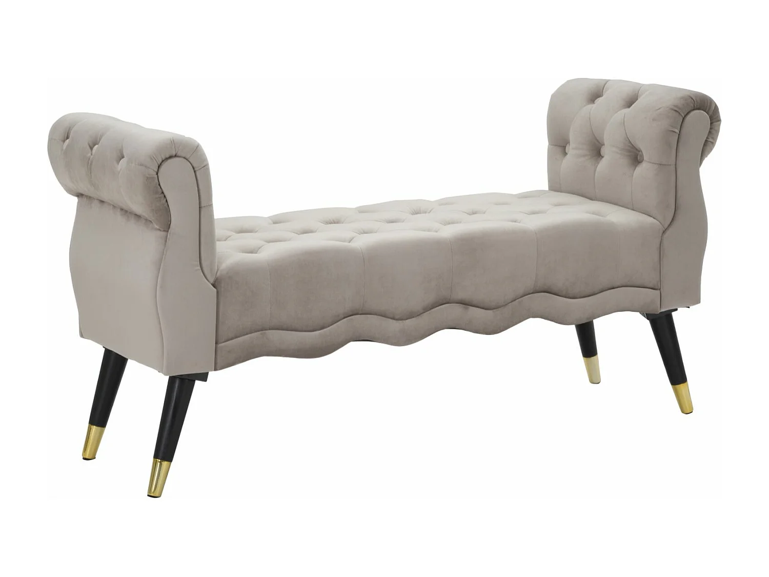 Banquette en Velours "Paris" 120cm Gris