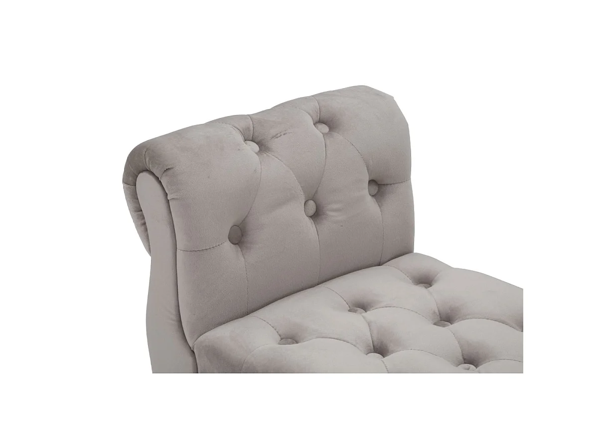 2-Sitzer-Bank aus Stoff grau mit Holzbeinen 120x40x60 cm