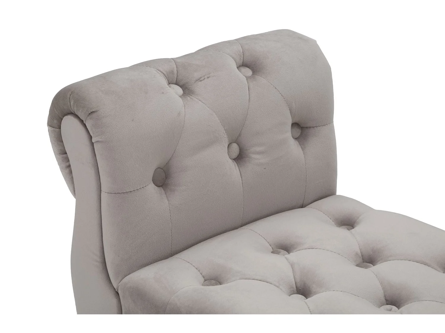 2-Sitzer-Bank aus Stoff grau mit Holzbeinen 120x40x60 cm