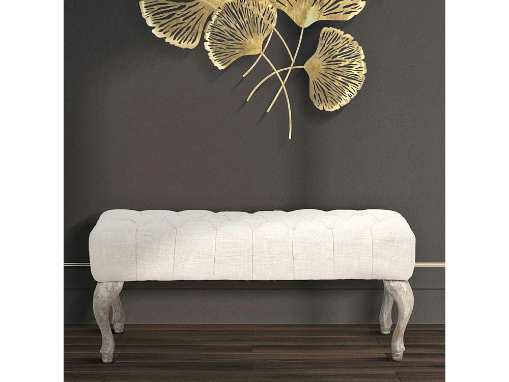 Banquette Capitonnée en Tissu "Provence" 97cm Beige