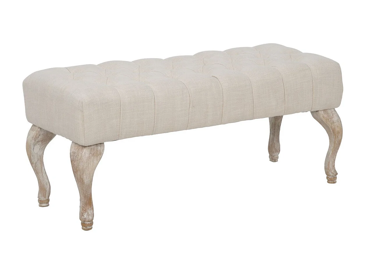 Banquette Capitonnée en Tissu "Provence" 97cm Beige