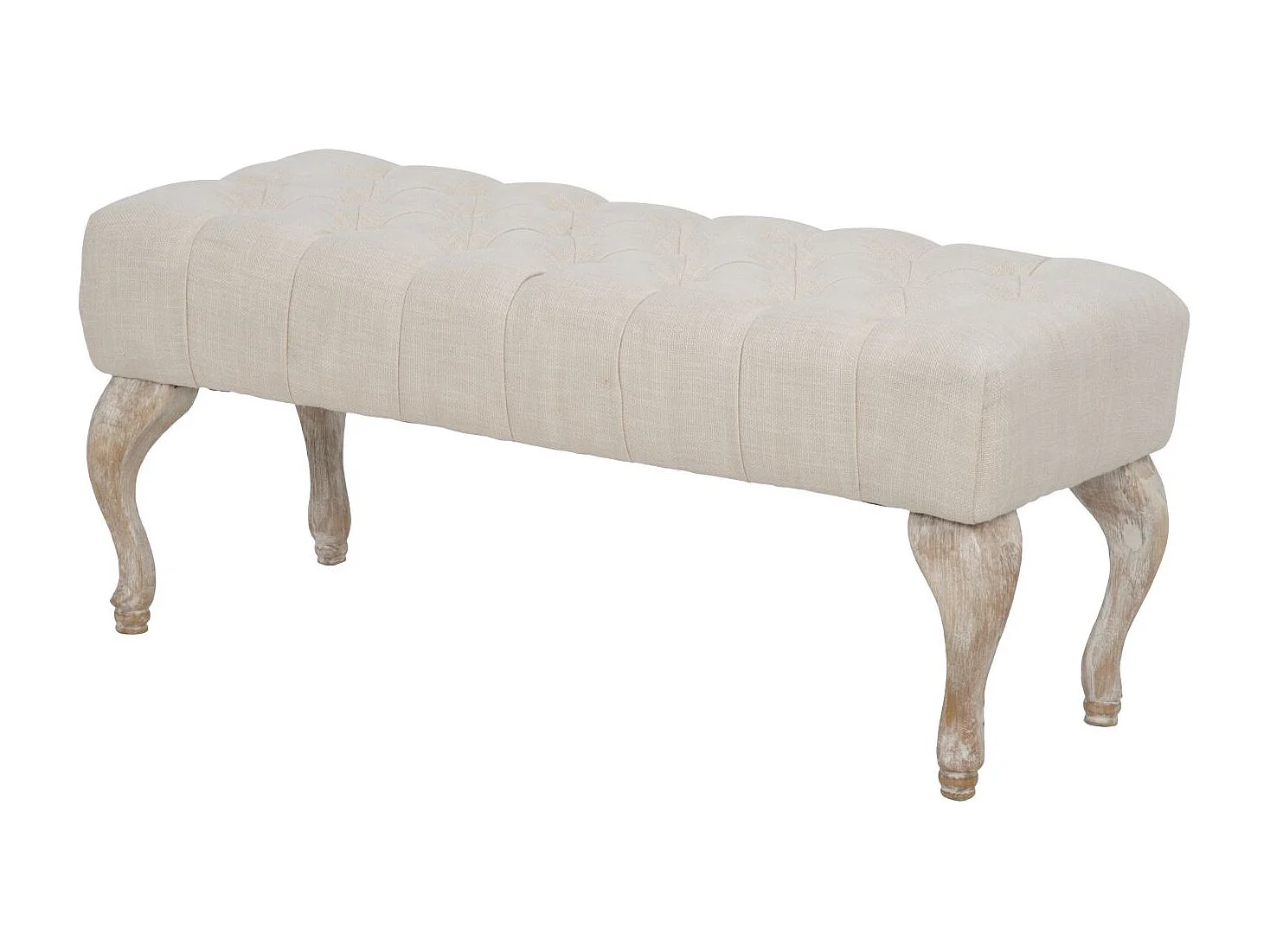 Banquette Capitonnée en Tissu "Provence" 97cm Beige