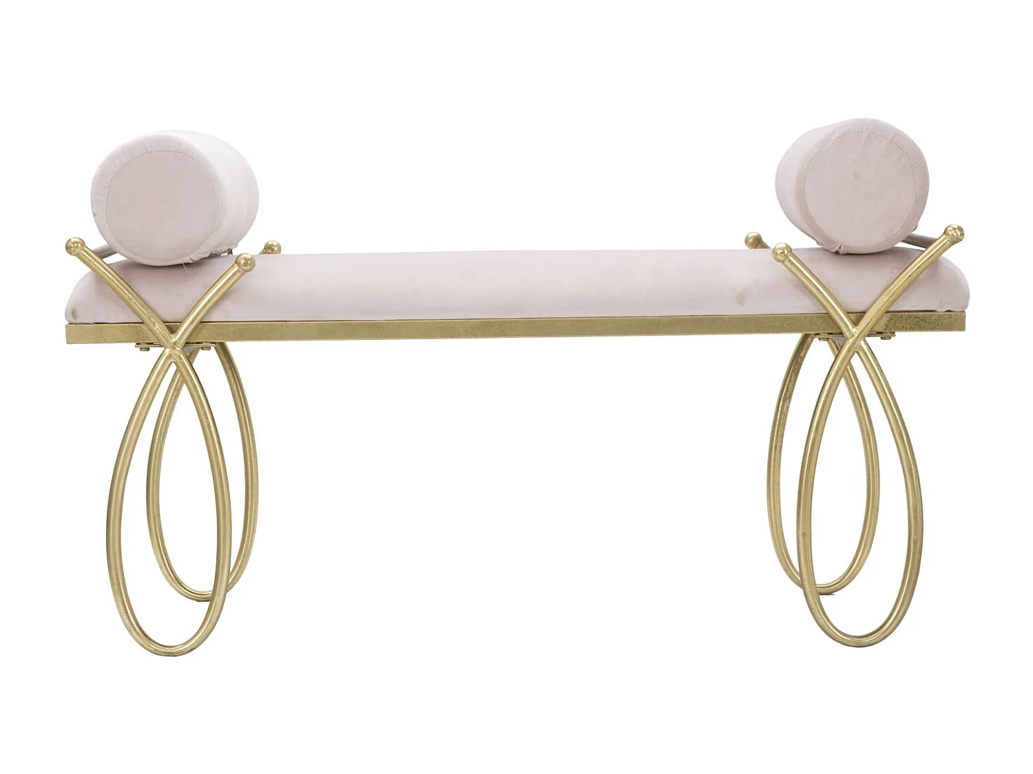 Banquette Design en Velours "Ruban" 112cm Rose