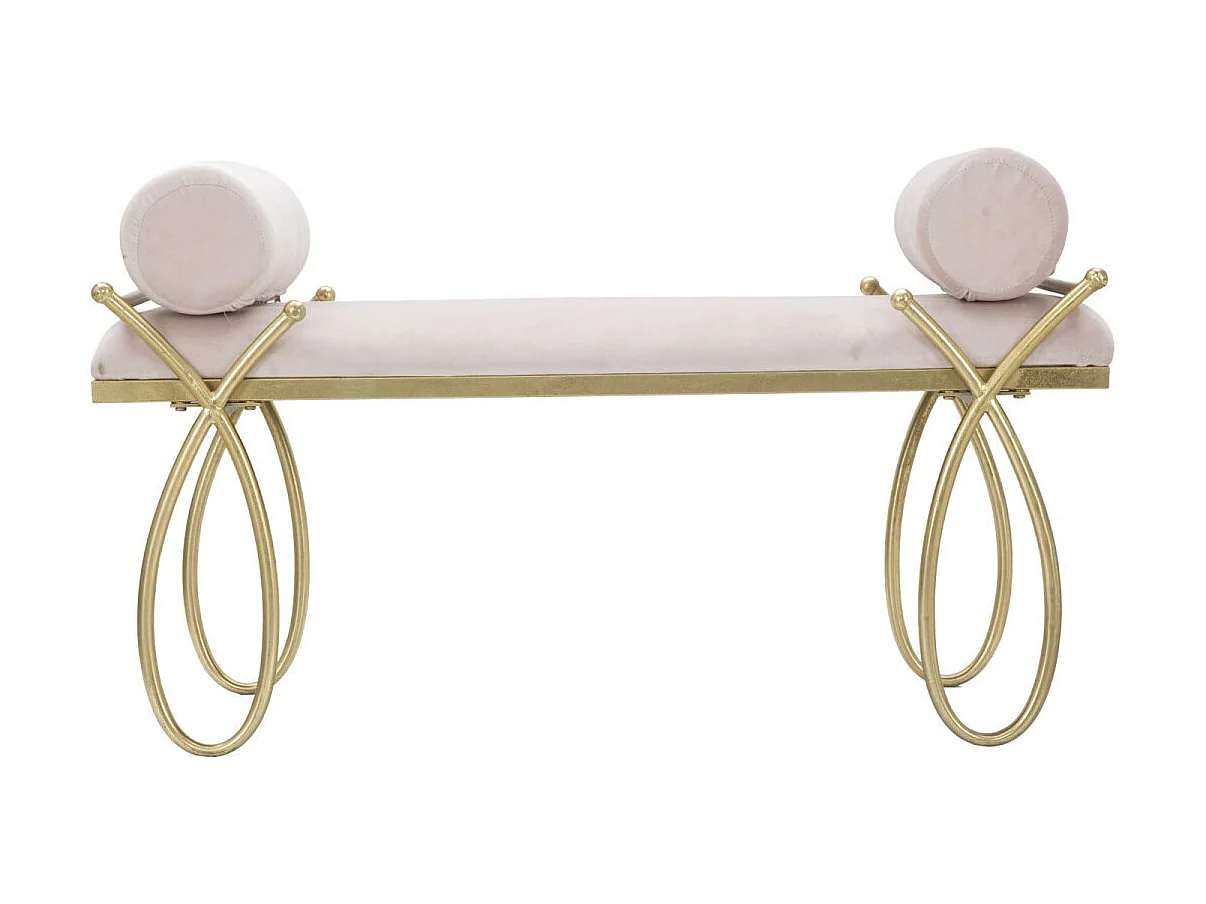 Banquette Design en Velours "Ruban" 112cm Rose