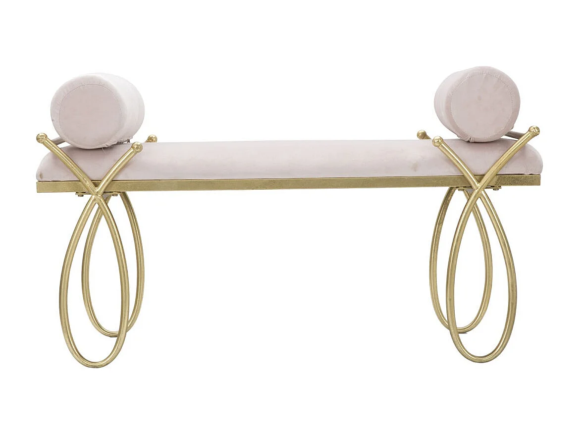 Banquette Design en Velours "Ruban" 112cm Rose