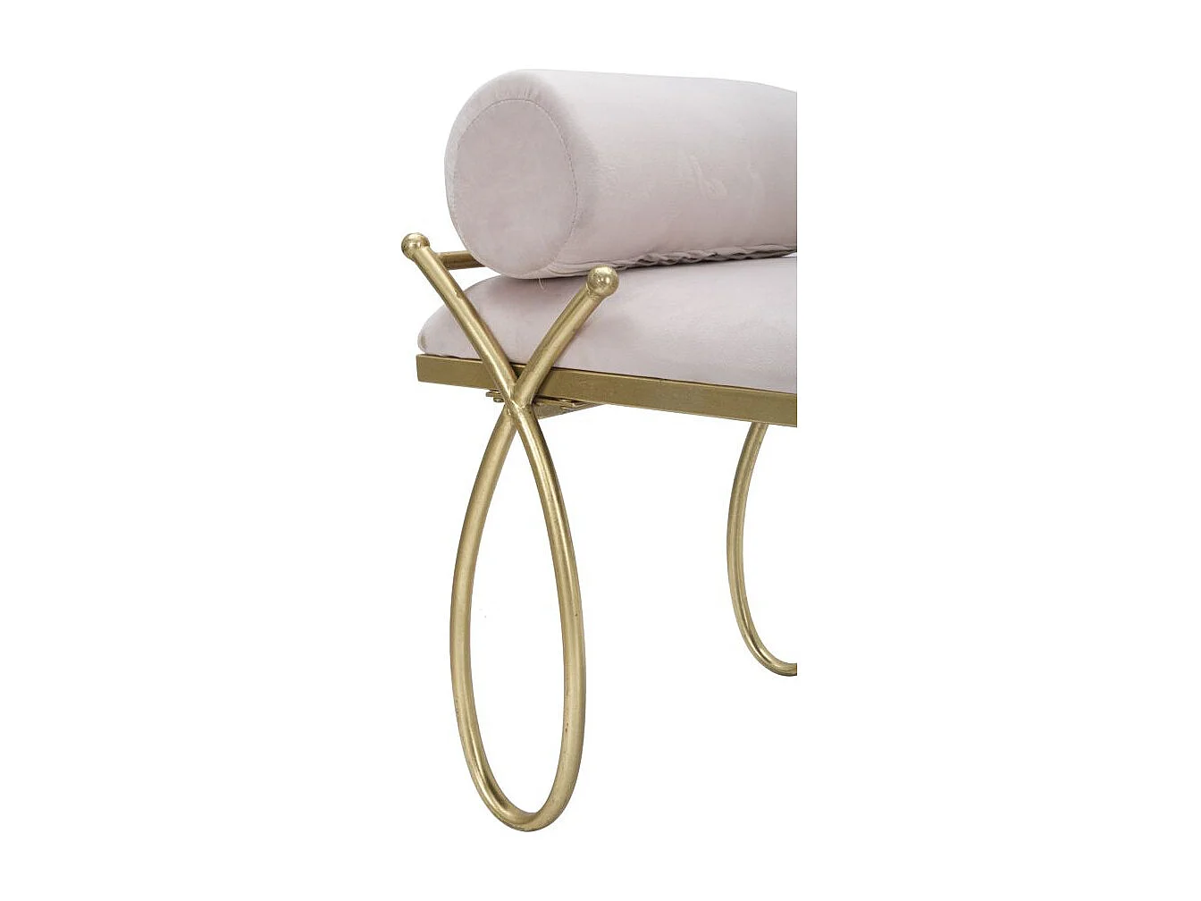 Banquette Design en Velours "Ruban" 112cm Rose