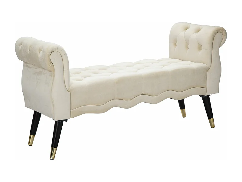 Banquette en Velours "Paris" 120cm Crème