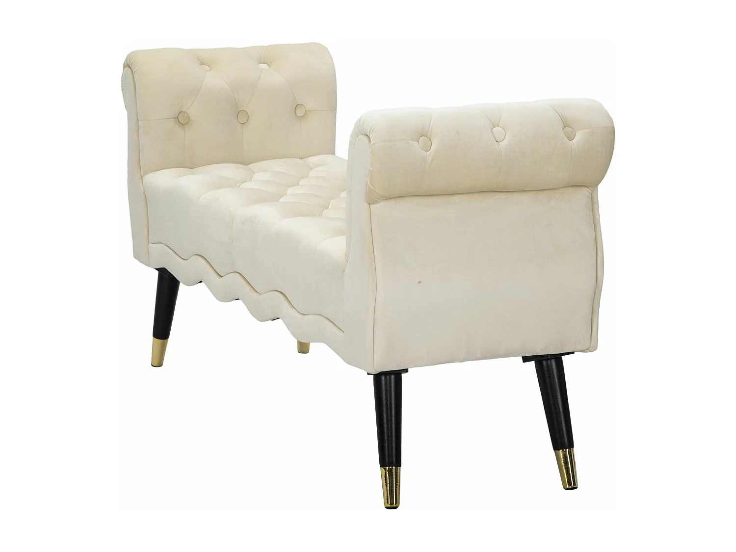 Banquette en Velours "Paris" 120cm Crème