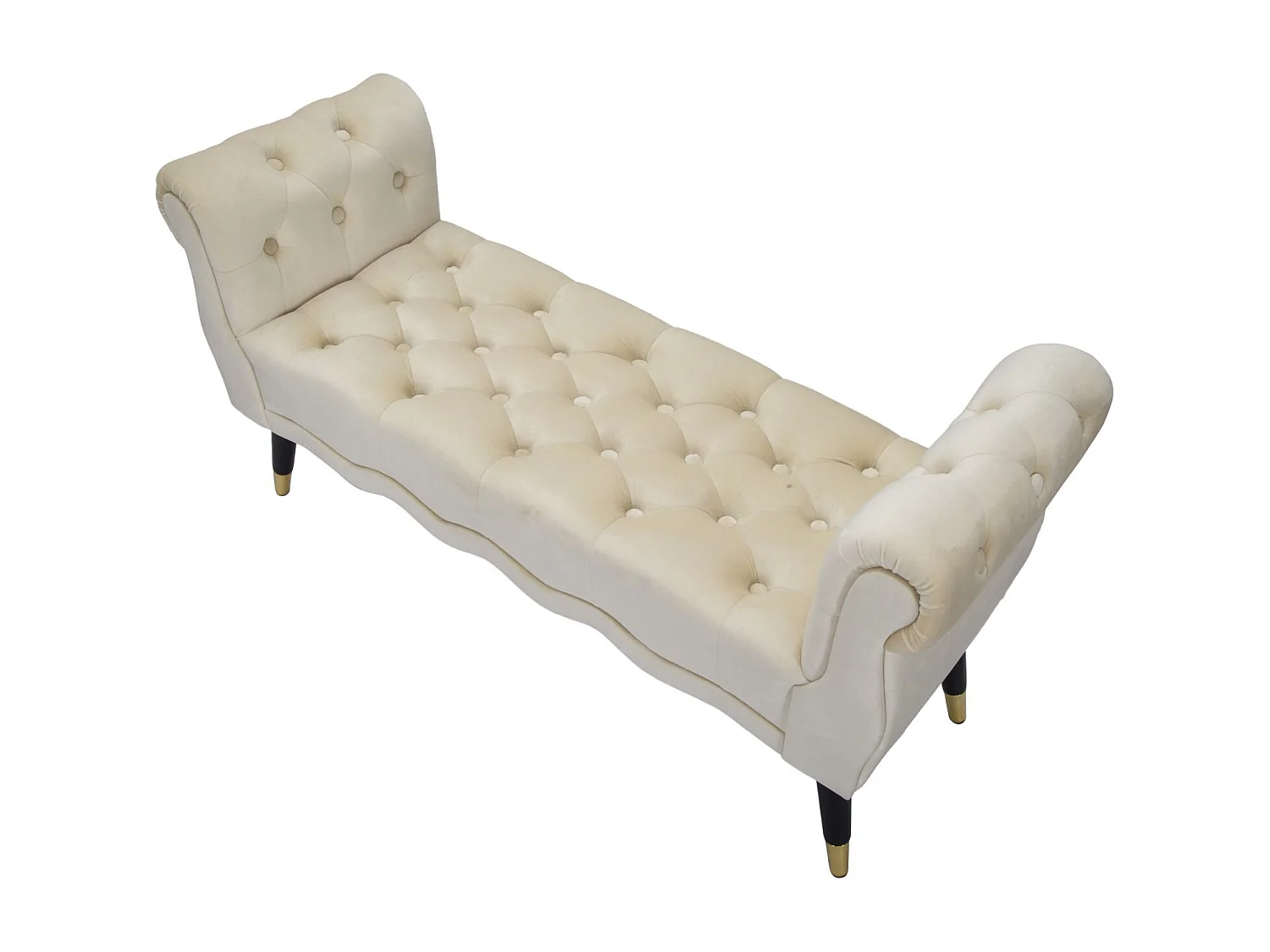 Banquette en Velours "Paris" 120cm Crème