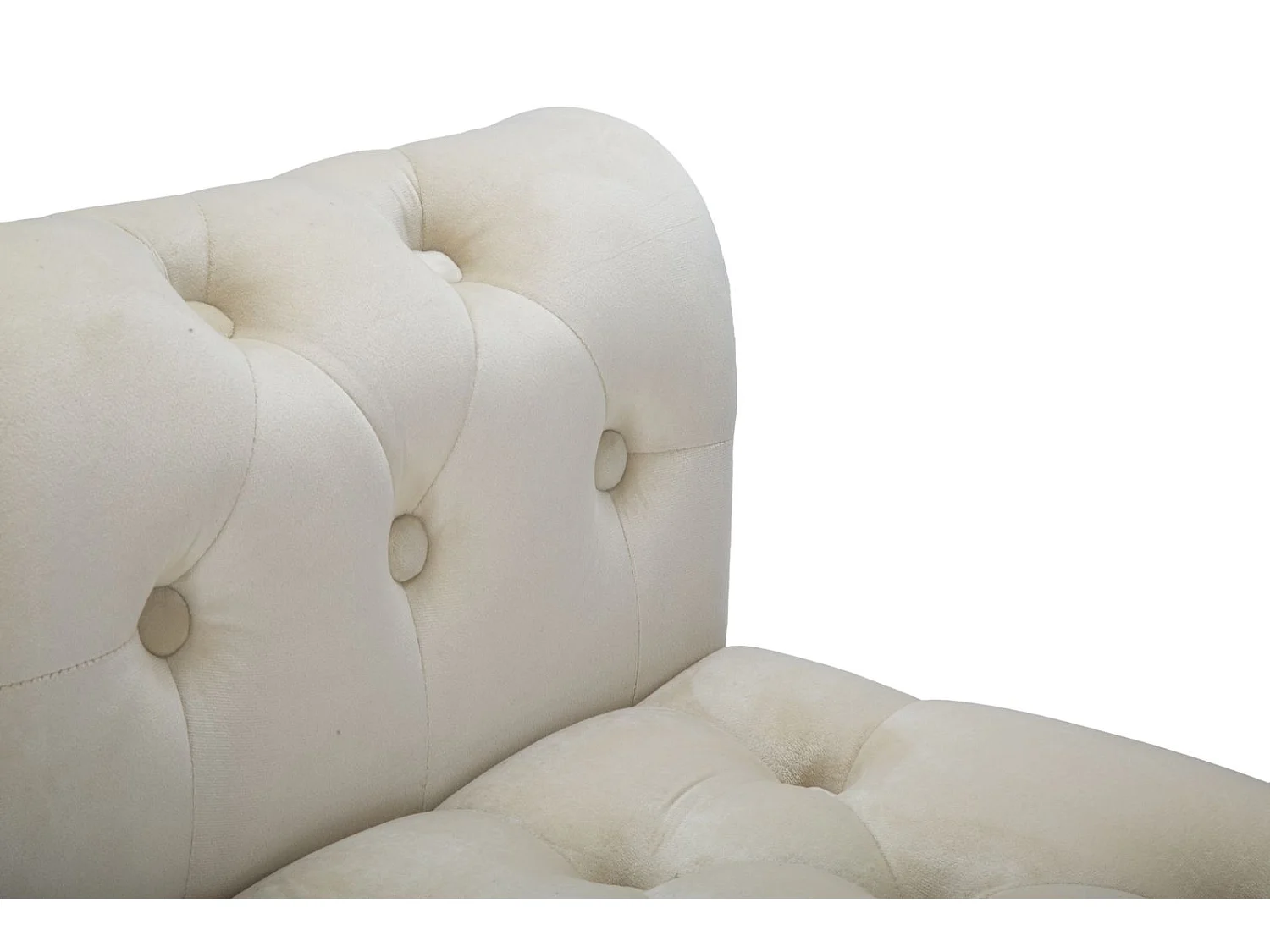 Banquette en Velours "Paris" 120cm Crème