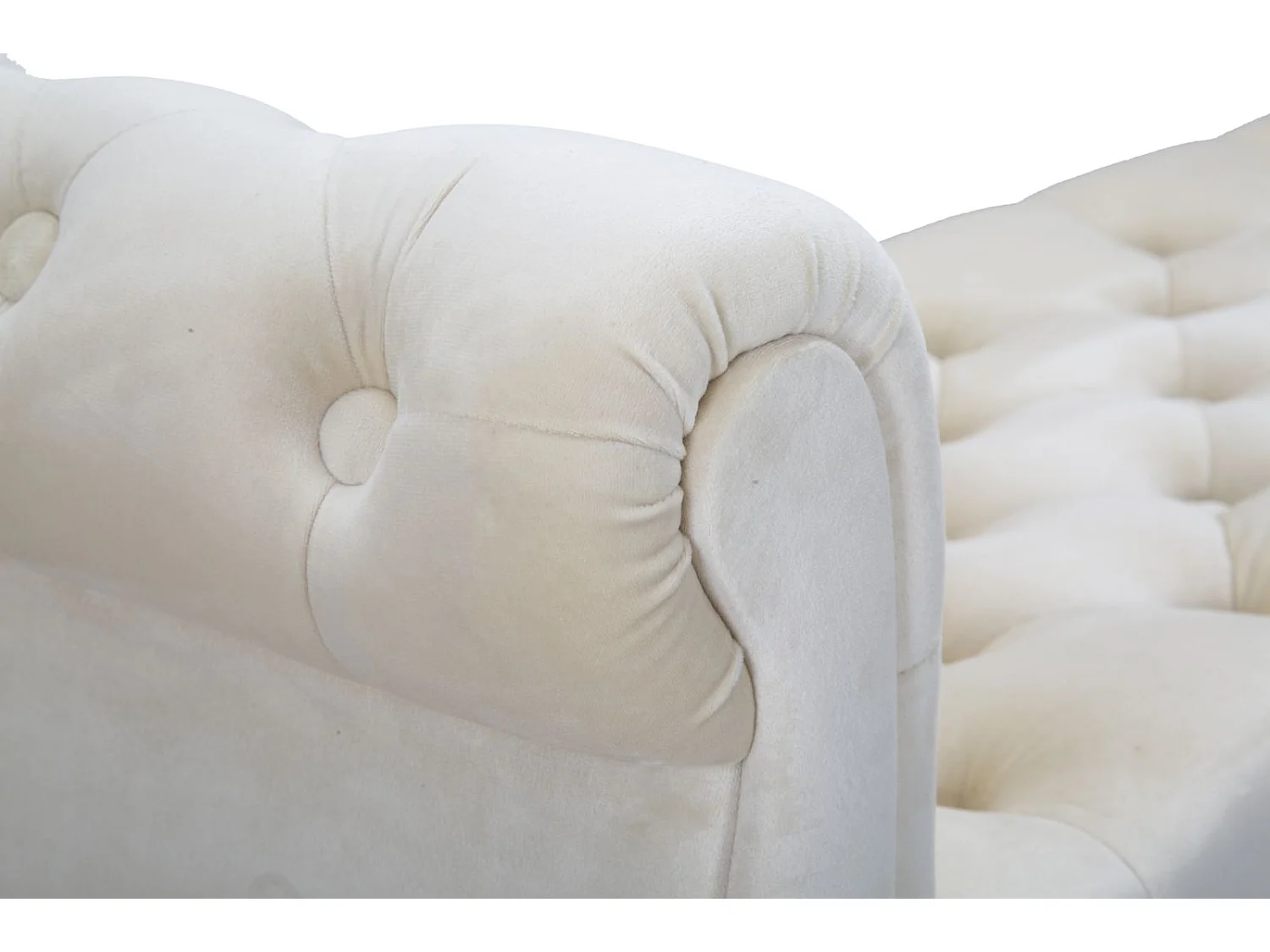 Banquette en Velours "Paris" 120cm Crème