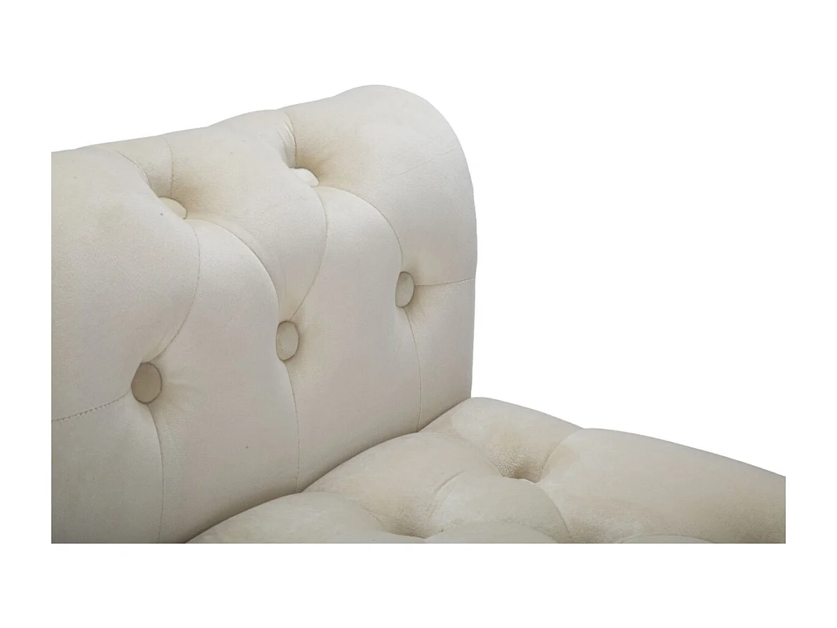 Banquette en Velours "Paris" 120cm Crème