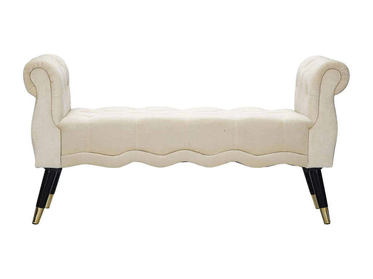 Banquette en Velours "Paris" 120cm Crème