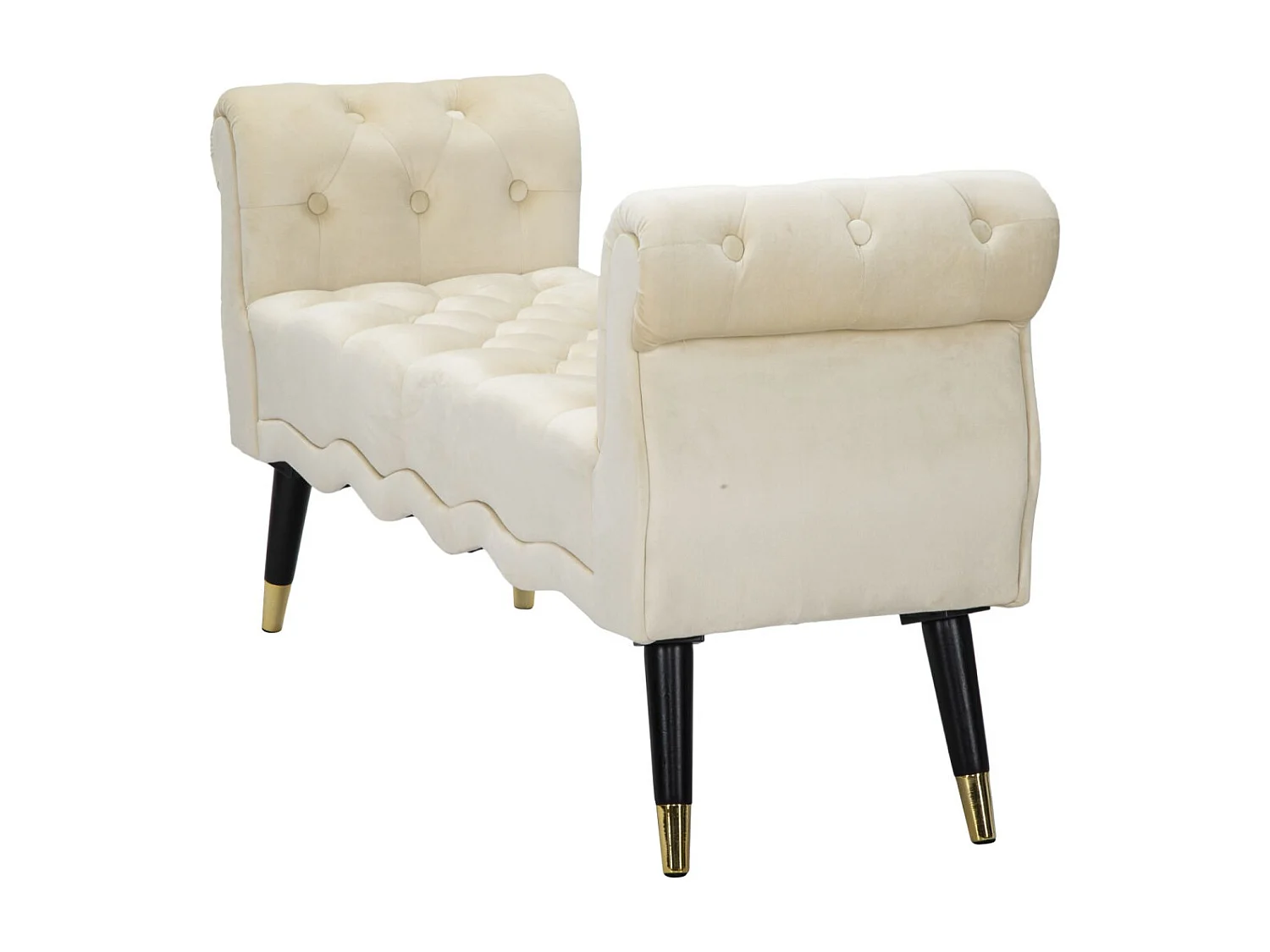 Banquette en Velours "Paris" 120cm Crème