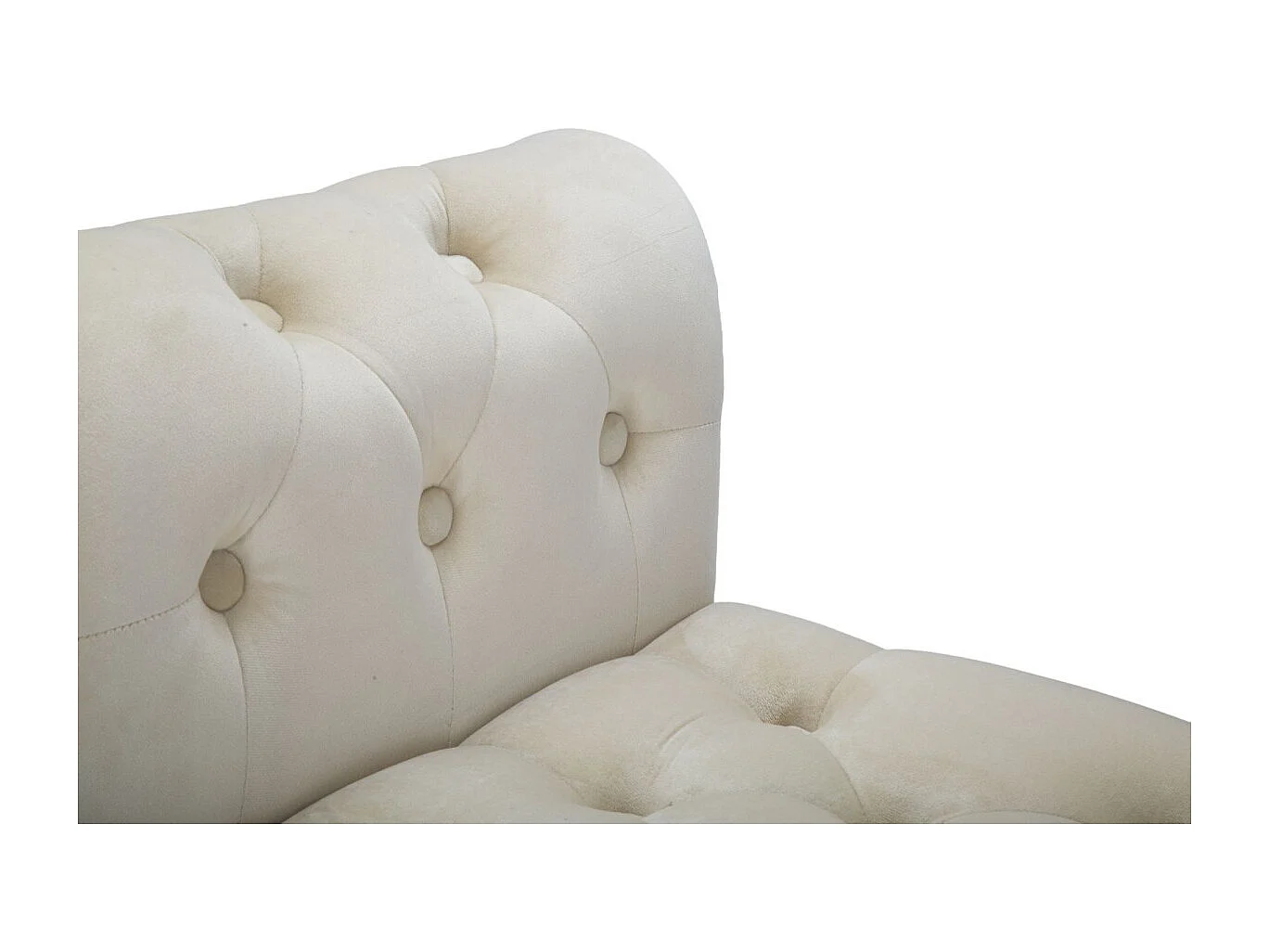 Banquette en Velours "Paris" 120cm Crème