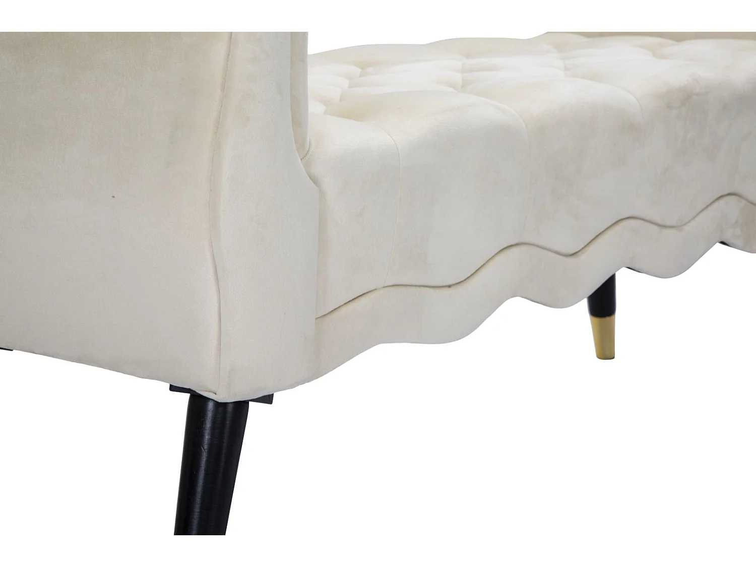 Banquette en Velours "Paris" 120cm Crème