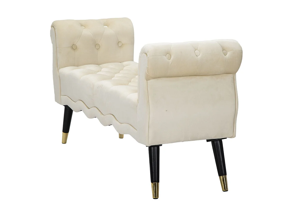 Banquette en Velours "Paris" 120cm Crème