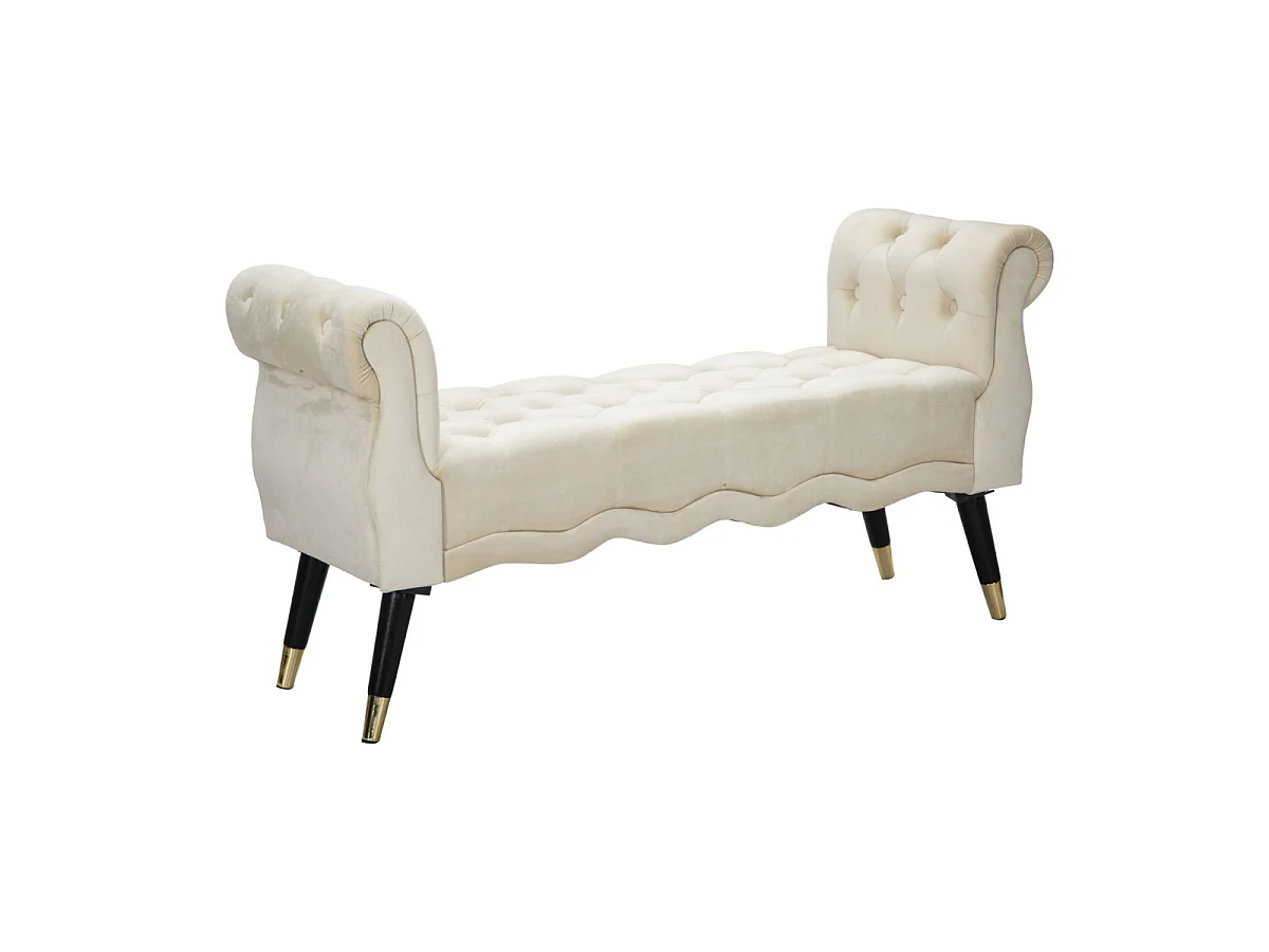 Banquette en Velours "Paris" 120cm Crème