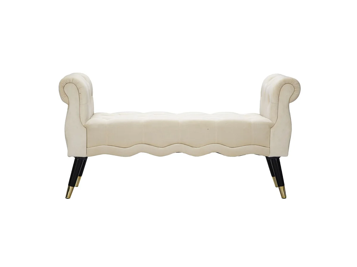 Banquette en Velours "Paris" 120cm Crème