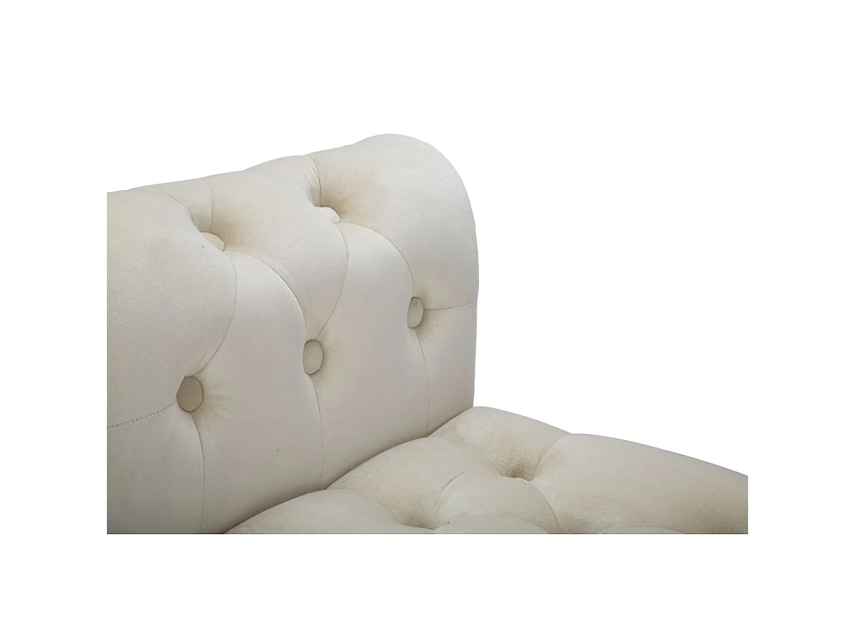 Banquette en Velours "Paris" 120cm Crème