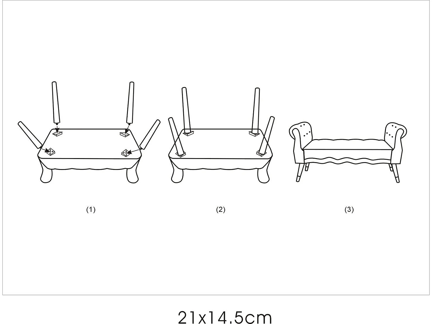 Banquette en Velours "Paris" 120cm Crème