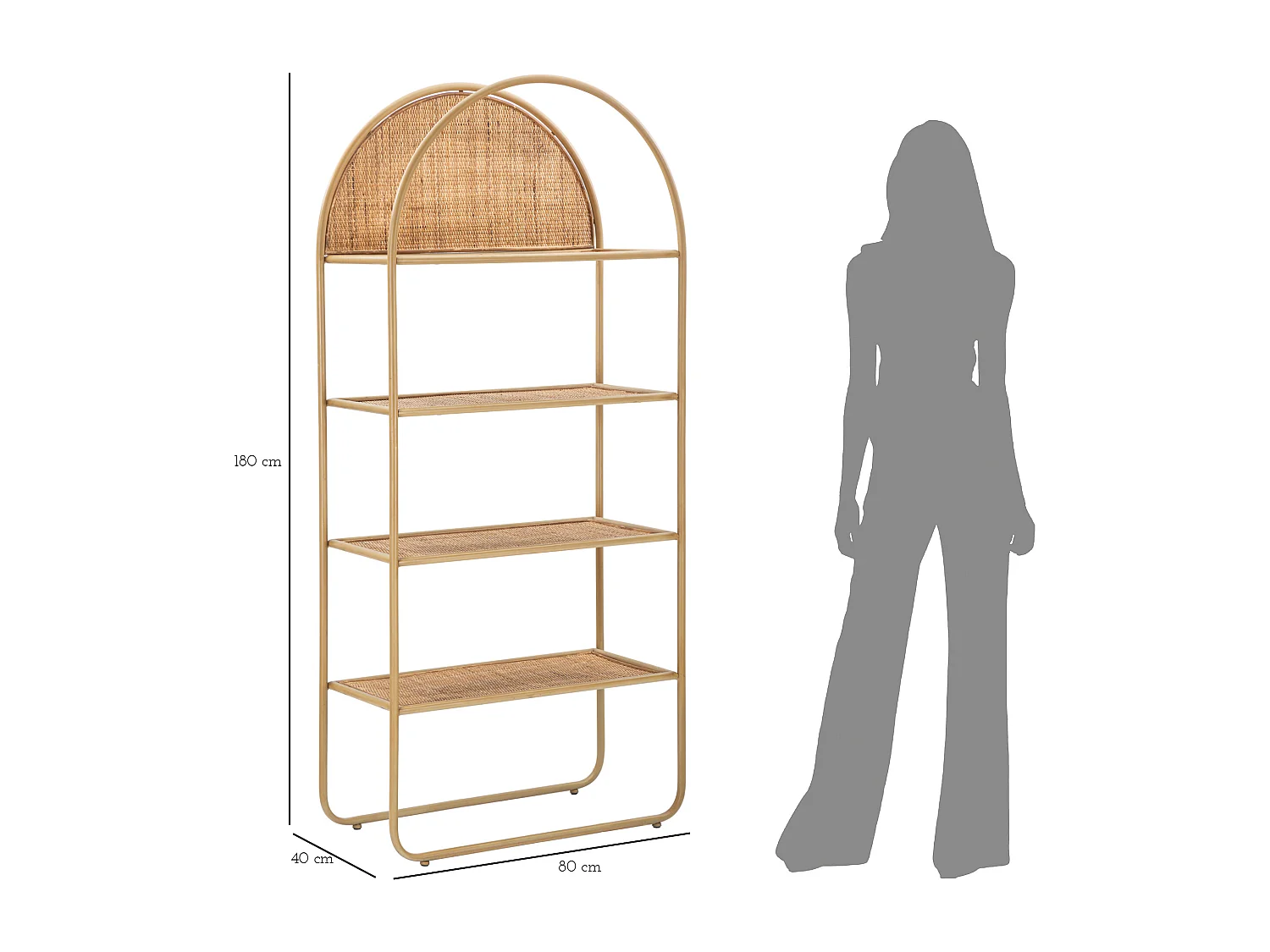 Libreria in metallo marrone cm 80x40x180