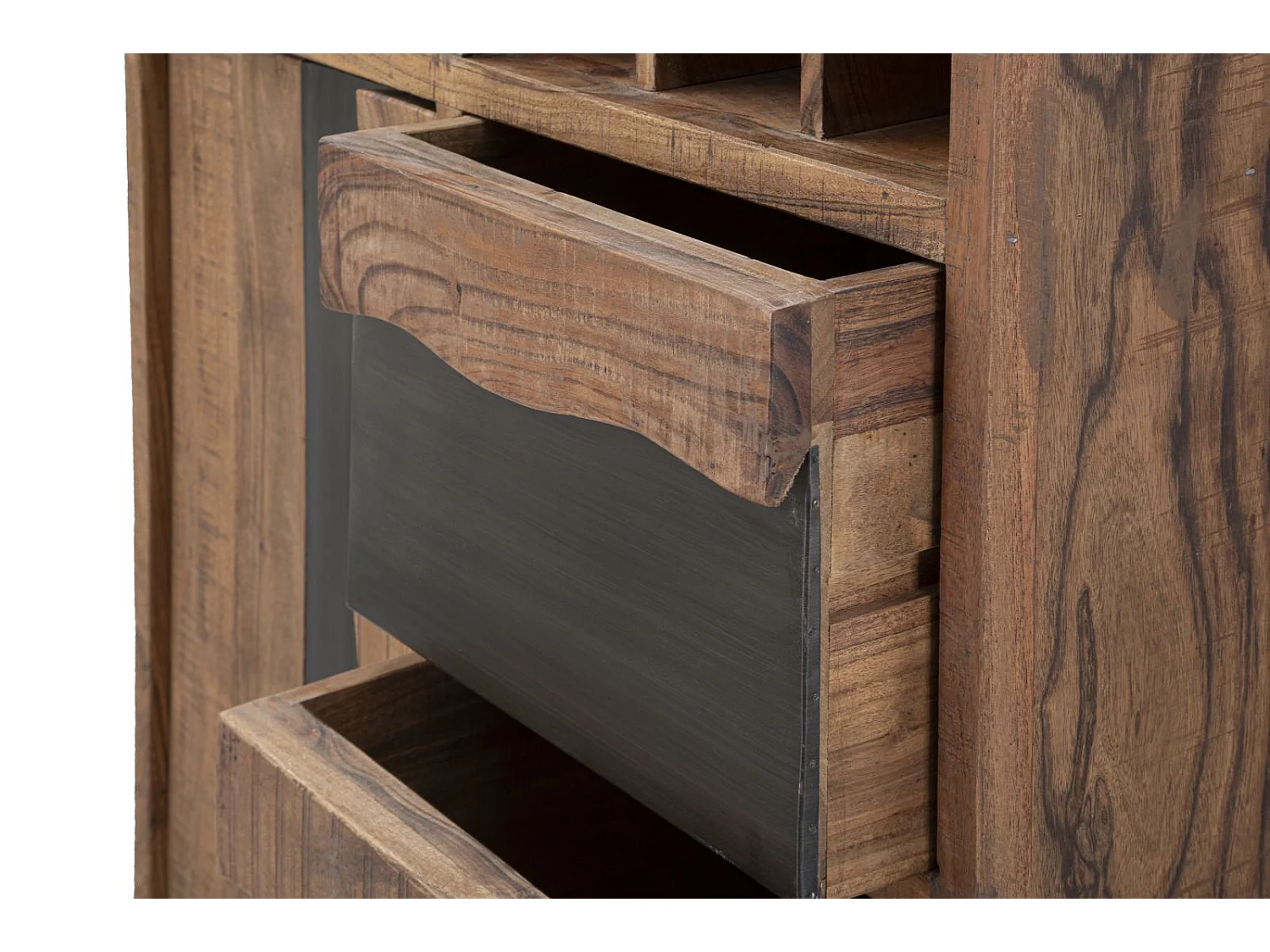 Bibliothèque en bois marron avec portes et tiroirs 88x40x195 cm