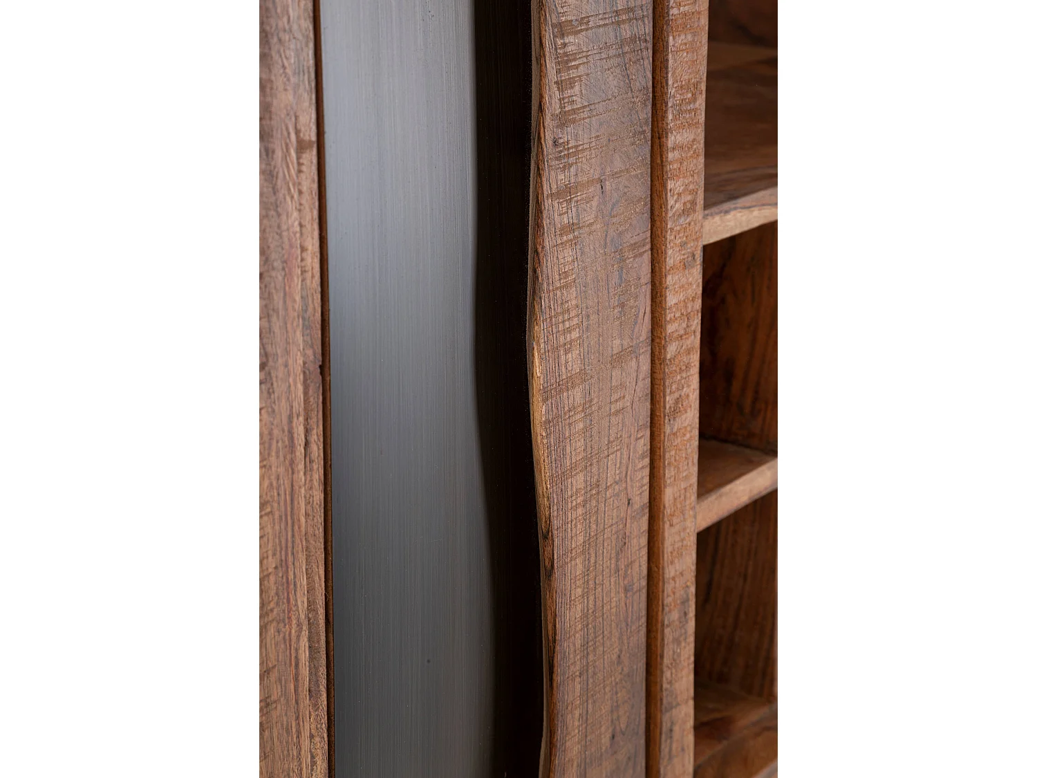 Bibliothèque en bois marron avec portes et tiroirs 88x40x195 cm