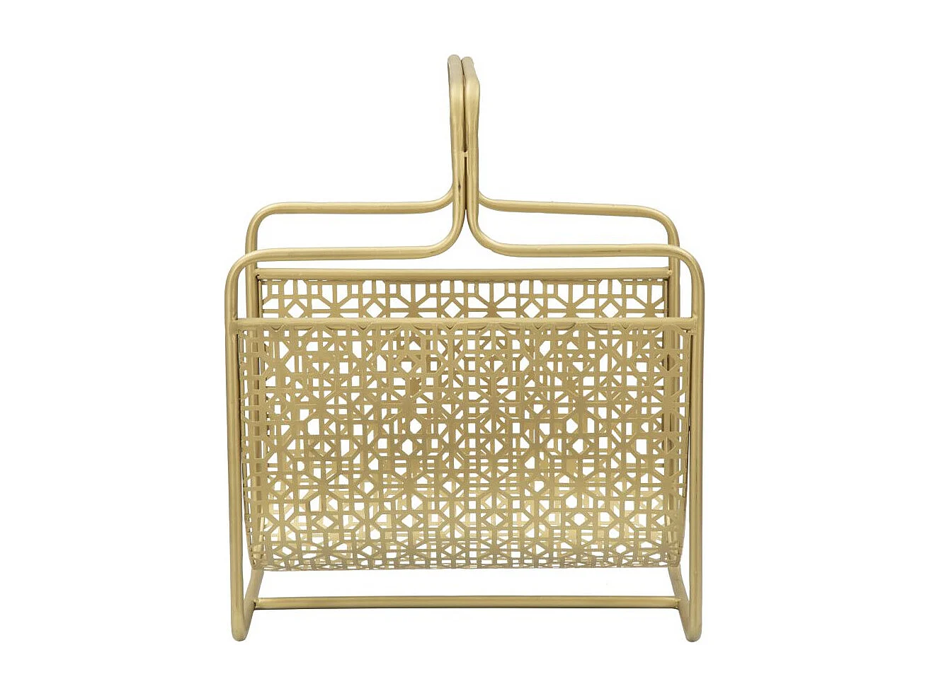Portariviste in metallo dorato con intagli geometrici cm 37x22x44,5