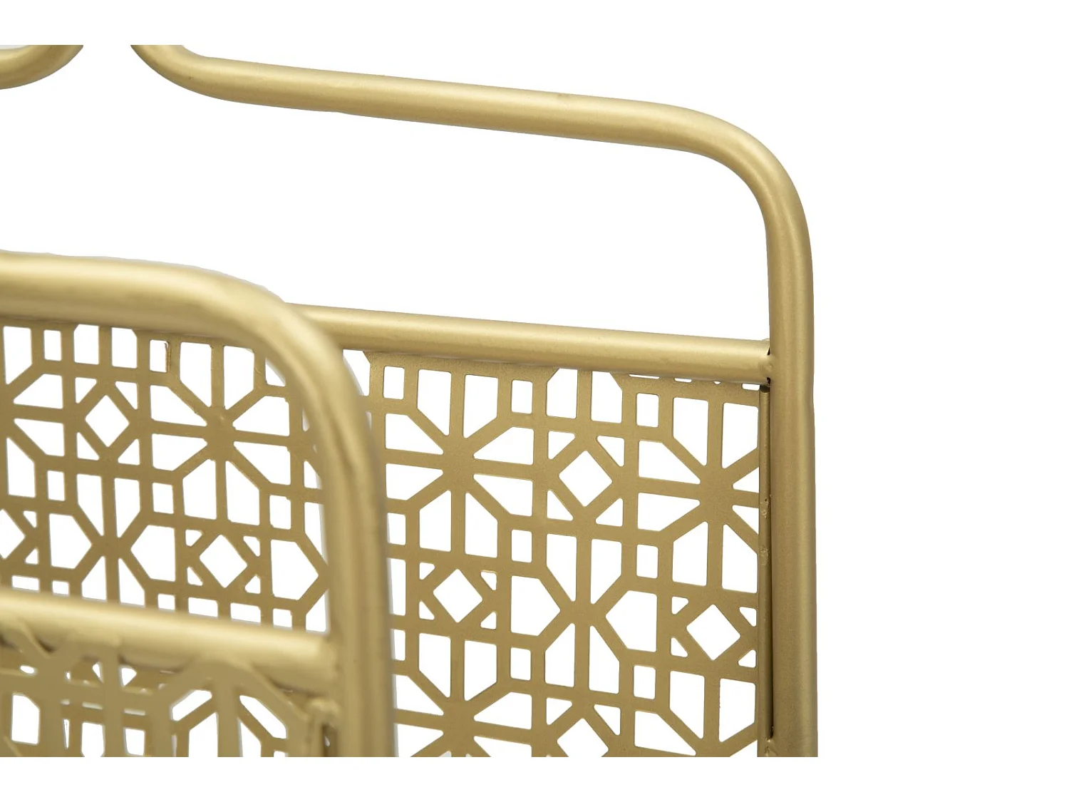 Portariviste in metallo dorato con intagli geometrici cm 37x22x44,5