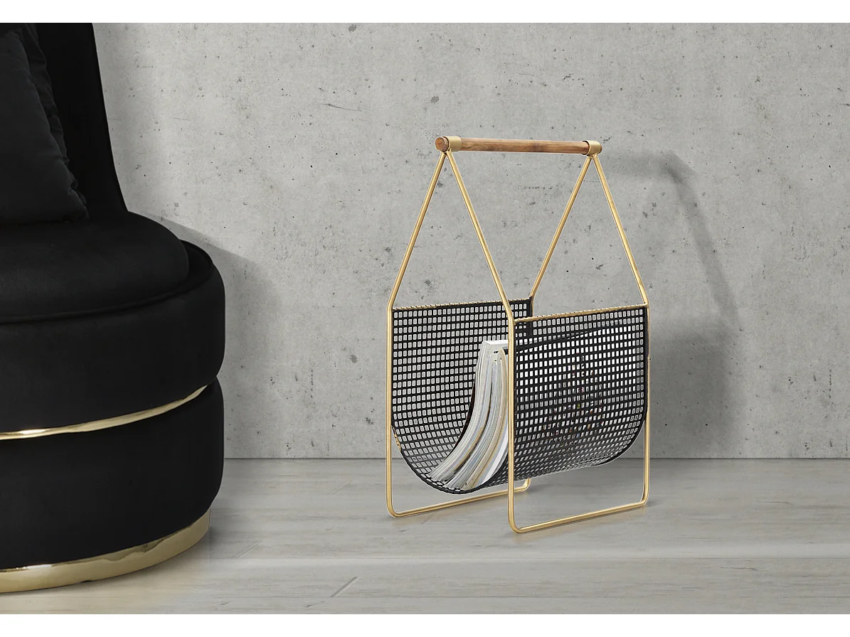 Porte-revues en métal multicolore avec poignée 37x23x54,5 cm