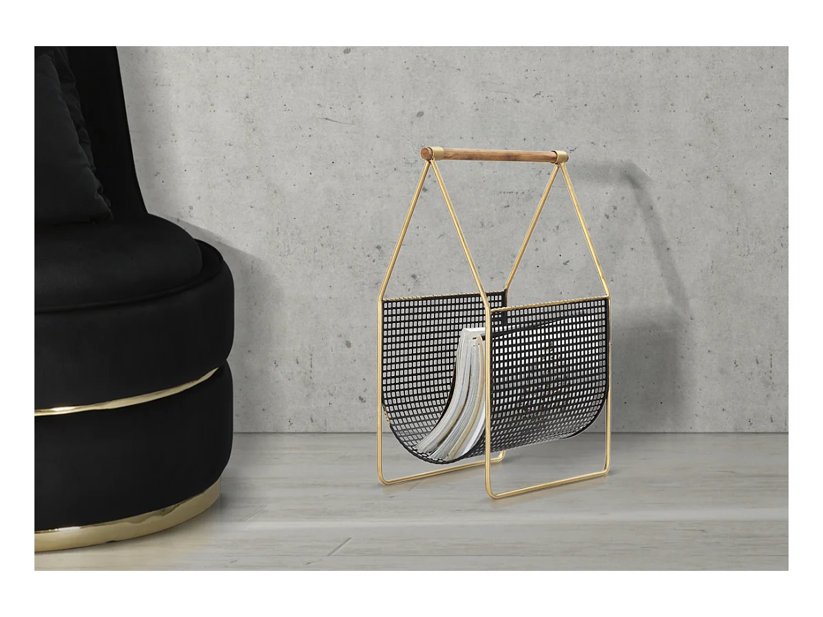 Porte-revues en métal multicolore avec poignée 37x23x54,5 cm