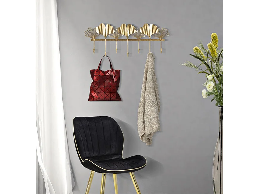 Appendiabiti in metallo dorato con 7 ganci cm 66,2x6x26,3