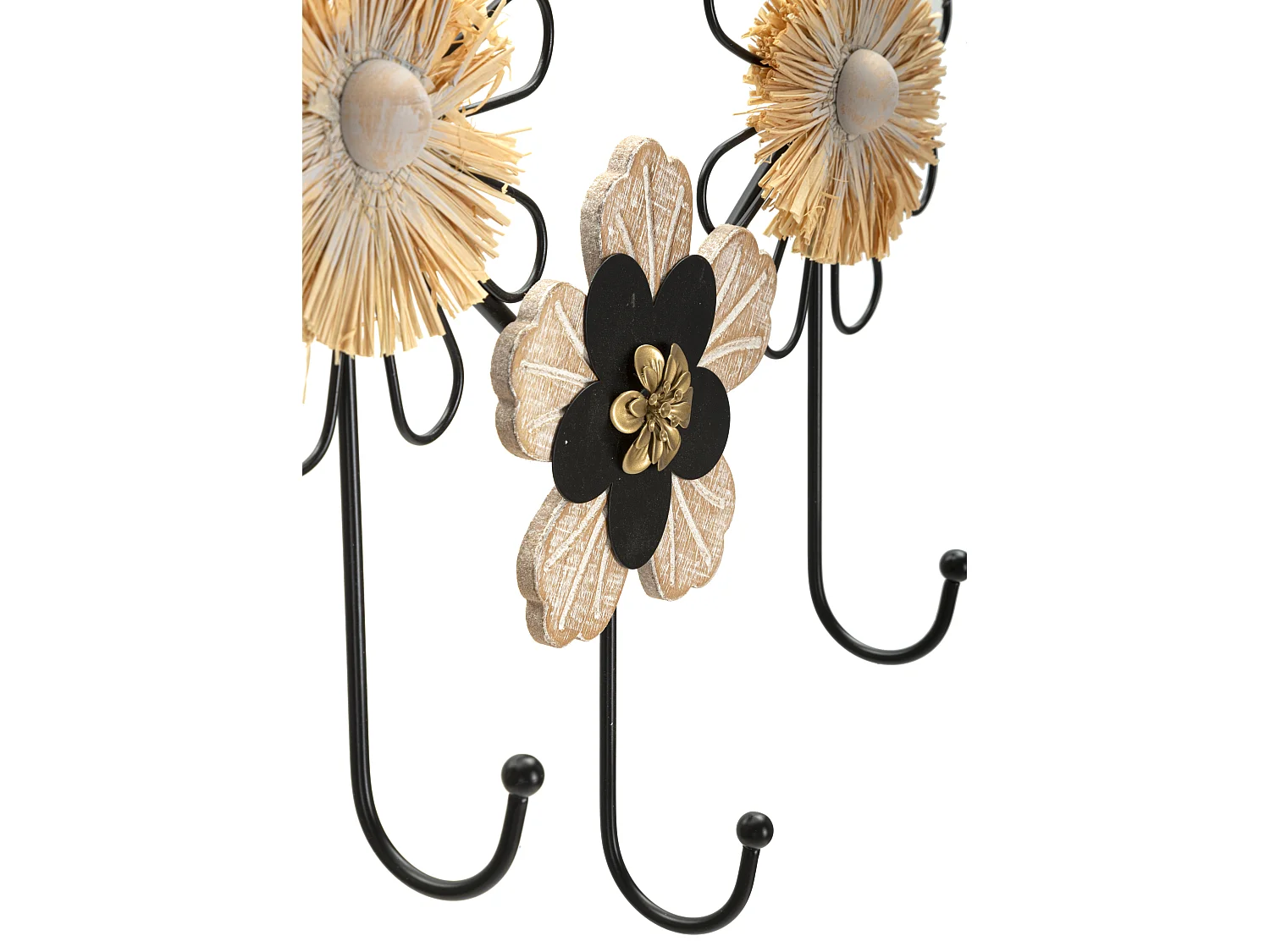 Appendiabiti in metallo e legno marrone e nero cm 61x5,5x30,5